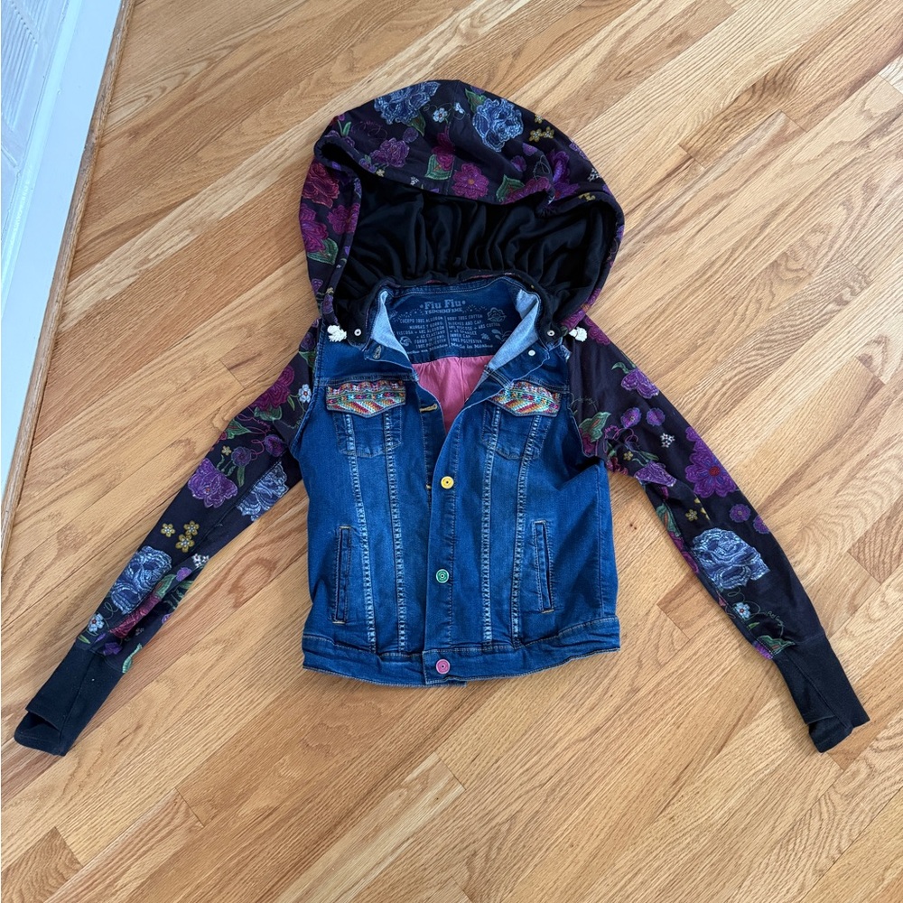 Fiu Fiu embroidered denim jacket Jean jacket floral